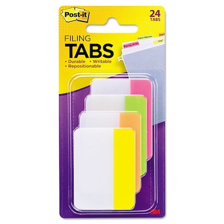 Post-It File Tabs, 2x1 1/2, Solid, Flat, PK24 686-PLOY